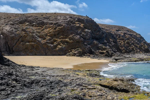 Magányos Bach Papagayo Poast Lanzarote Canary Islands Spanyolország — Stock Fotó