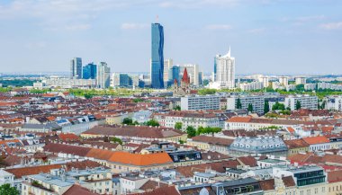 Dönme dolap Prater Parkı Viyana, Avusturya için Birleşmiş Milletler binasından görünümünü