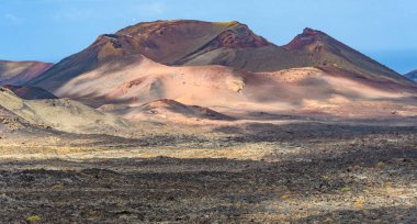 Renkli volkan Timanfaya Milli Parkı'nda, Lanzarote, İspanya
