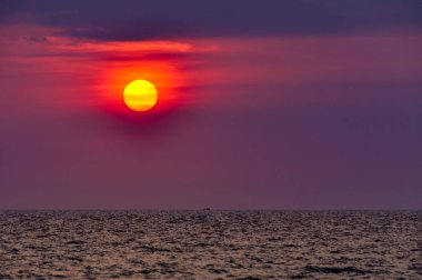 Otres Beach, Sihanoukville, Kamboçya yakınındaki kıyısında günbatımı