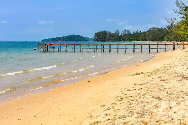Spiaggia Principale Koh Isola Kiev Vicino Sihanoukville Cambogia — Foto Stock