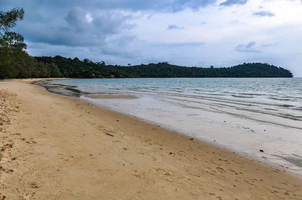 Spiaggia Appartata Koh Isola Kiev Vicino Sihanoukville Cambogia — Foto Stock