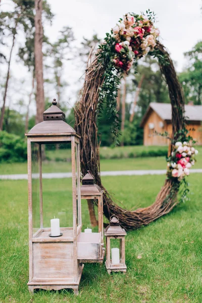 Place Celebration Wedding Arch Circle Green Glade — Stock Photo, Image