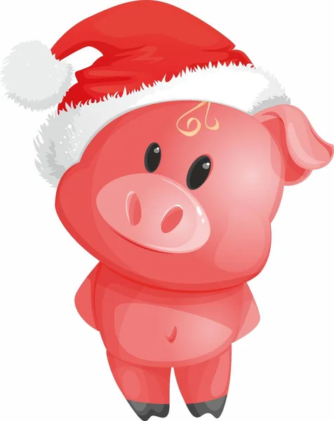 Vector Christmas Pig Illustration — Stock Vector