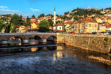 Saraybosna ve Bosna-Hersek 'in tarihi merkez manzarası