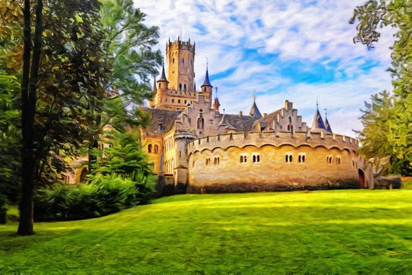 Castello Marienburg Bassa Sassonia Germania Effetto Pittura Olio — Foto Stock