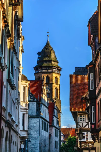 Historische stadscentrum in Hannoversch Munden, Neder-Saksen, Duits — Stockfoto