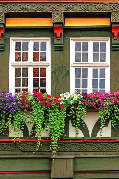 Detalle Una Fachada Antigua Casa Entramado Madera Fritzlar Alemania — Foto de Stock