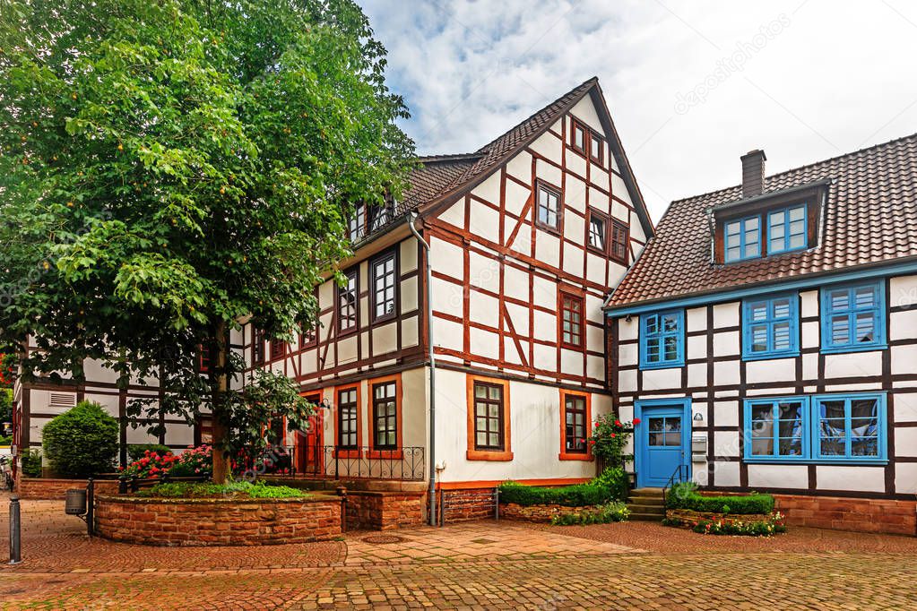 Historic half-timbered houses in Bodenwerder, Germany