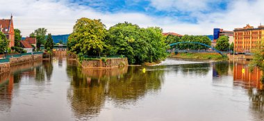 Panoramik Hameln ve Weser Nehri 
