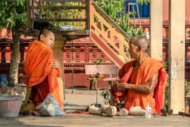 Angkor Ban Köyü, Kamboçya, Mekong Nehri kıyısında 