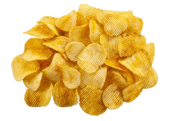 Pila Papas Fritas Aisladas Blanco — Foto de Stock