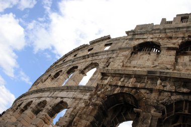 Antik Roma Amfitiyatrosu 'nun detayı. Pula, Hırvatistan