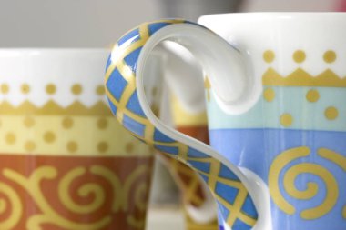 Küçük renkli kahve fincanları Detay makro stüdyo çekim