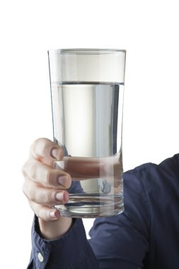 Erkek el su temiz cam tutan