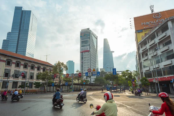 Chi Minh City Wietnam Kwietnia 2019 Ranek Centrum Miasta Ulica — Zdjęcie stockowe