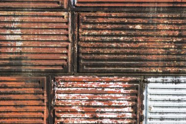 Eski demirin dokusu kırmızı ve kahverengidir. Metin için arka plan.