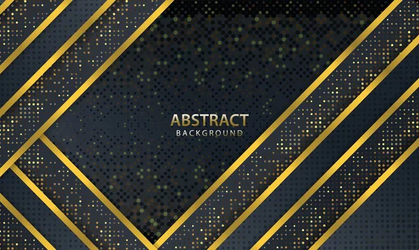 Abstraktes Polygonales Muster Luxuslinien Gold Mit Dunklem Hintergrund Textur Mit — Stockvektor