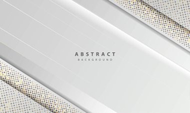 Modern soyut ışık gümüş arkaplan vektörü. Altın parıltıları olan zarif şekil tasarımı element dekorasyonu.