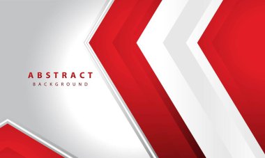 Kırmızı ve beyaz soyut çerçeve arka plan vektörü. 3D üst üste bindirme efekti.