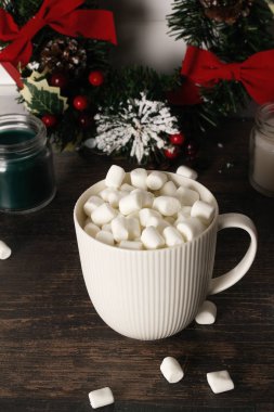 hatmi sıcak içecek bir arka plan Christmas dekorasyon