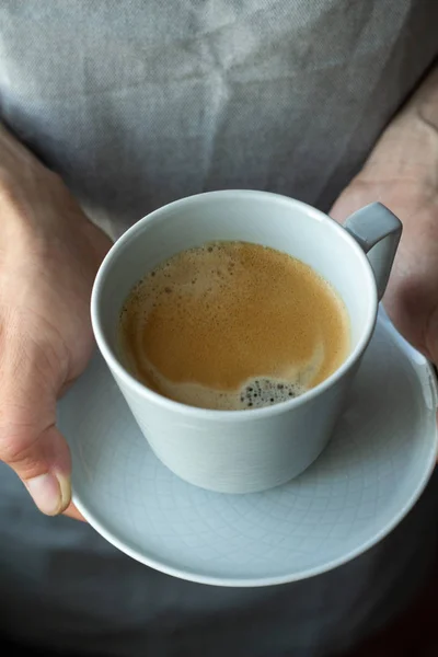 Cup Black Coffee Male Hand — Stock Photo, Image