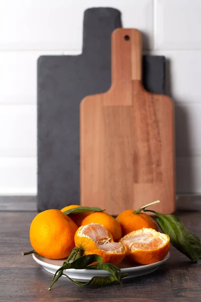 Tangerinas Mesa Cozinha — Fotografia de Stock