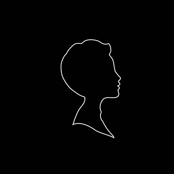 Silhouette Profil Blanc Jeune Garçon Tête Homme Profil Visage Vignette — Image vectorielle