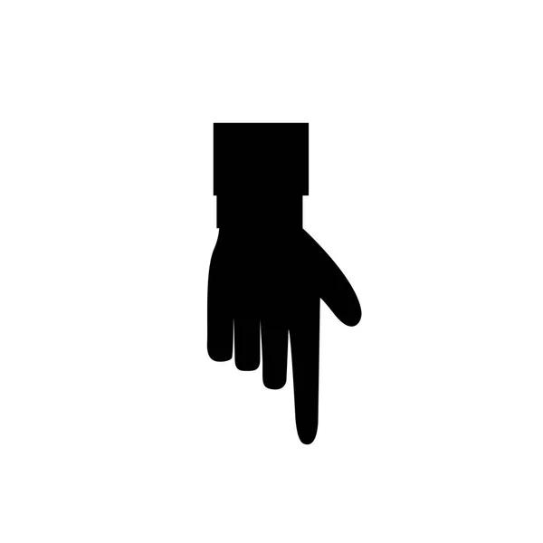 Ручной Жест Указки Иконку Бизнесмена Черная Рука Указательным Пальцем Указывающим — стоковый вектор