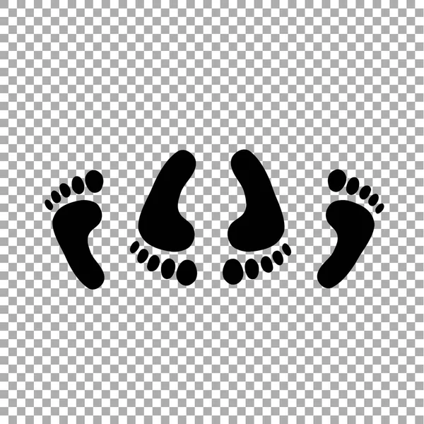 Schwarze Silhouette Der Füße Eines Paares Mit Sexzeichen Einfaches Symbol — Stockvektor