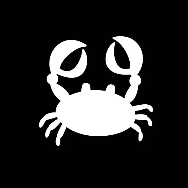 Vector White Silhouette Illustration Crab Cancer Icon Isolated Black Background — Stock Vector