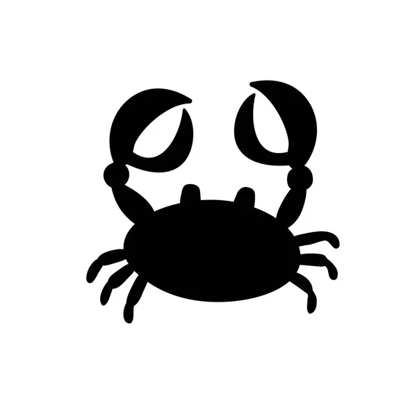 Vector Black Silhouette Illustration Crab Cancer Icon Isolated White Background — Stock Vector