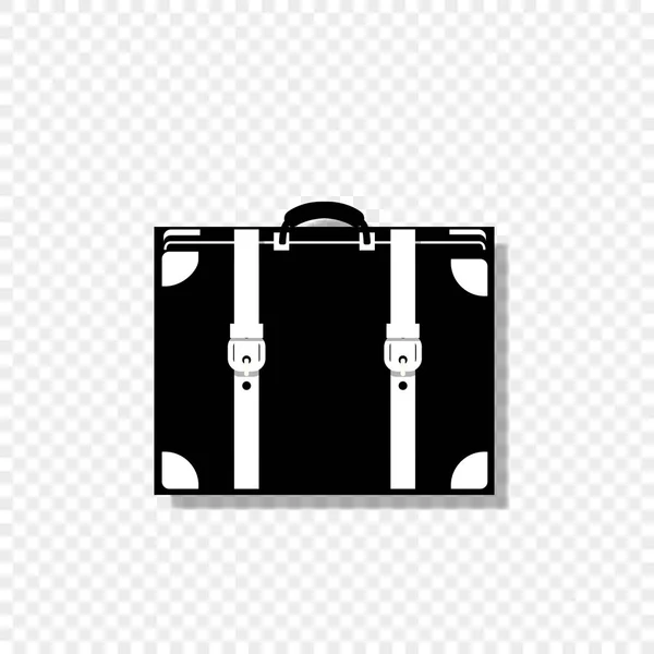 Векторна Чорно Біла Монохромна Ілюстрація Значка Багажу Ізольована Прозорому Фоні — стоковий вектор