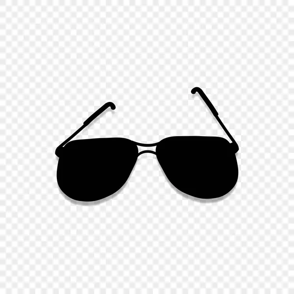 Vector Black Silhouette Illustration Sunglasses Icon Isolated Transparent Background — Stock Vector