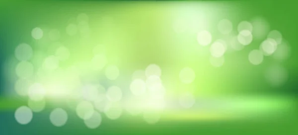 Vector Natural Fresh Spring Summer Green Abstract Blur Bokeh Background — Stock Vector