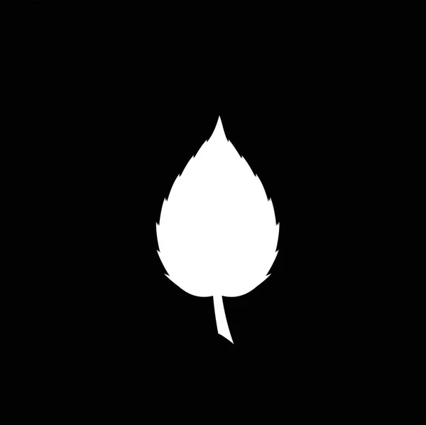 Білий Силует Піктограми Одного Листа Векторна Ілюстрація Знак Символ Логотип — стоковий вектор