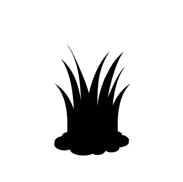 Schwarze Silhouette Des Rasengrases Ikone Vektorabbildung Zeichen Symbol Logo Etikett — Stockvektor