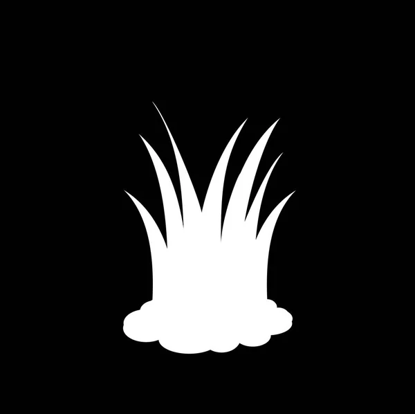 Silhueta Branca Ícone Grama Gramado Ilustração Vetorial Sinal Símbolo Logotipo — Vetor de Stock