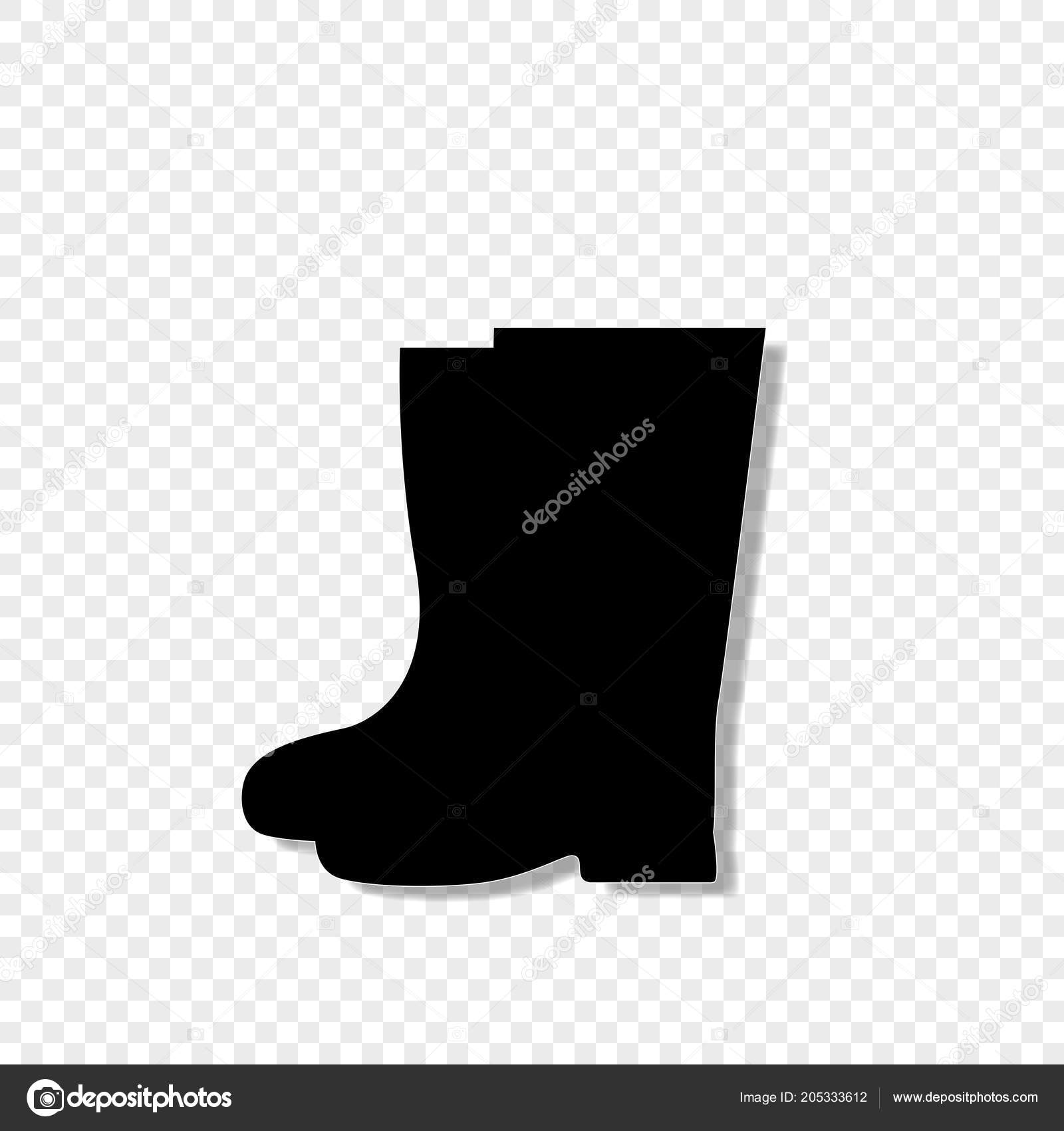 Silueta Negra Caucho Alta Jardinero Botas Aislado Sobre Silueta Negra Caucho Alta Jardinero Botas Aislado Sobre