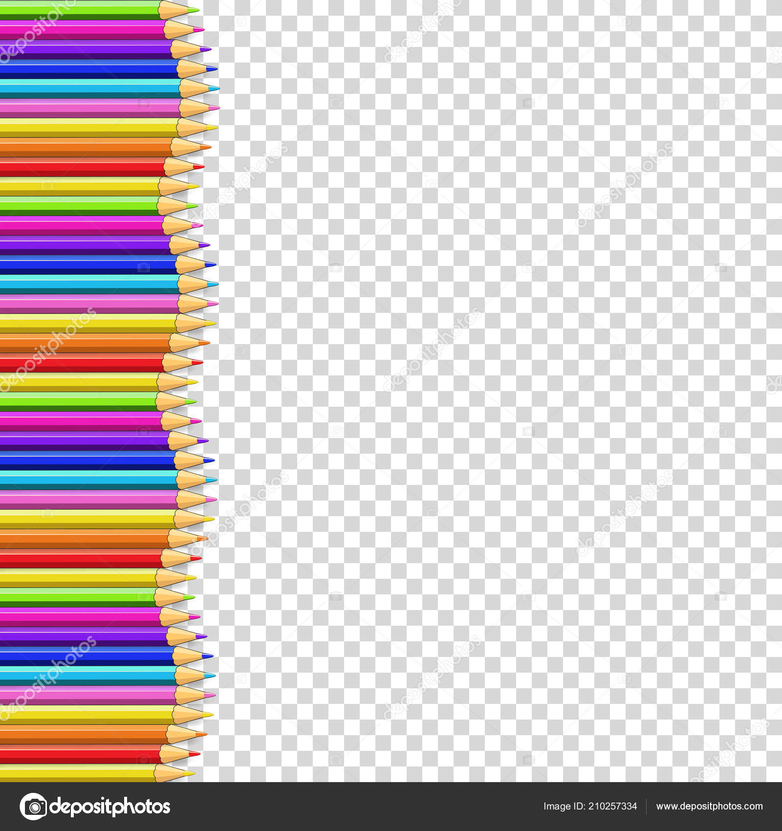 Colored Pencils Left Side Border Shape Wave Multicolored Frame Empty Vector Image By C Katarepsius Vector Stock