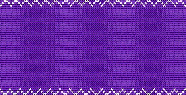 Fondo Tejido Punto Púrpura Violeta Con Marco Borde Zig Zag — Vector de stock