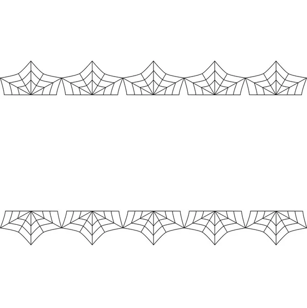 Marco Halloween Vector Elegante Doble Negro Borde Encaje Spiderweb Con — Archivo Imágenes Vectoriales