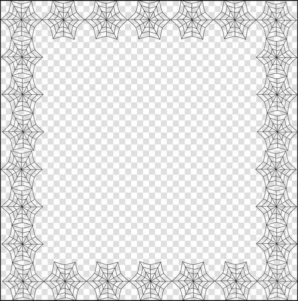 Vecteur Élégant Cadre Carré Toile Araignée Noire Avec Espace Copie — Image vectorielle