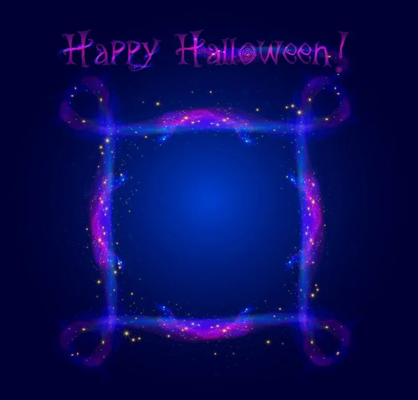 Feliz Halloween Star Frame Galaxy Space Banner Concept Luz Brilhando — Vetor de Stock