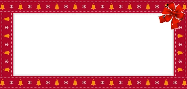 Niedlichen Weihnachten Oder Neujahr Rechteck Banner Rand Rahmen Mit Glocken — Stockvektor