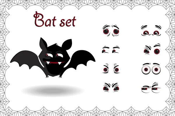 Ensemble Vectoriel Halloween Pour Personnage Création Chauve Souris Dessin Animé — Image vectorielle