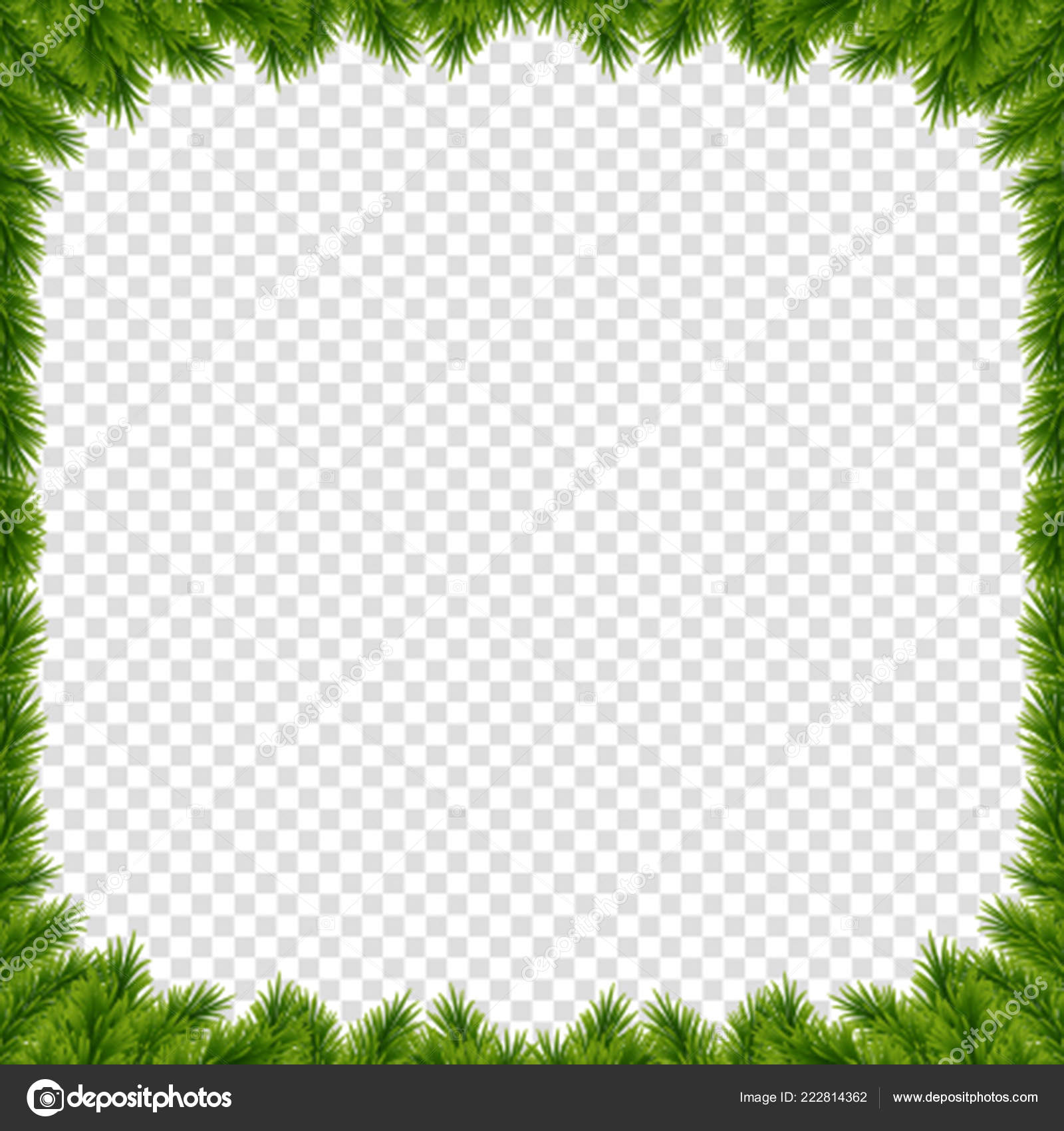 Festive New Year Realistic Fir Tree Border Vector Christmas Tree ...