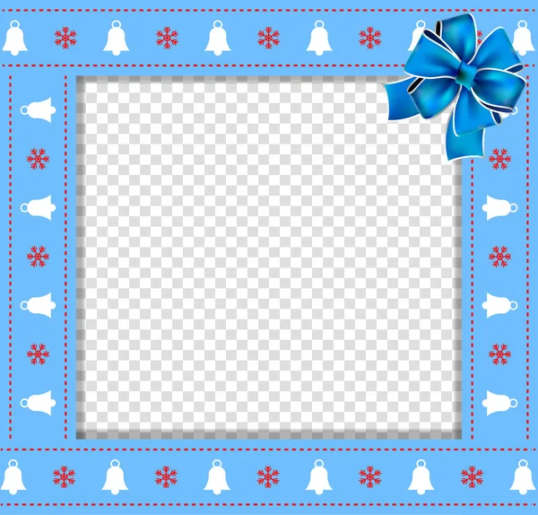 Jolie Bordure Noël Nouvel Avec Des Cloches Noël Motif Flocons — Image vectorielle