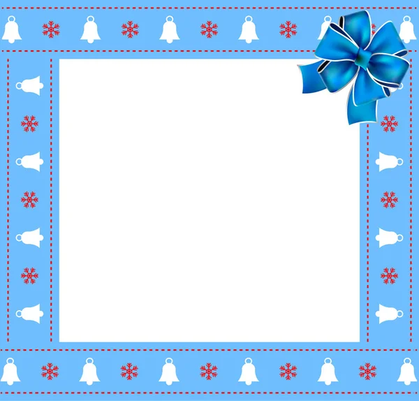 Jolie Frontière Noël Nouvel Avec Des Cloches Noël Motif Flocons — Image vectorielle