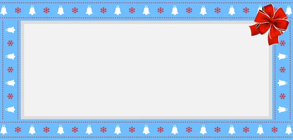Симпатична Різдвяна Або Новорічна Облямівка Різдвяними Дзвіночками Візерунком Сніжинок Червоним — стоковий вектор
